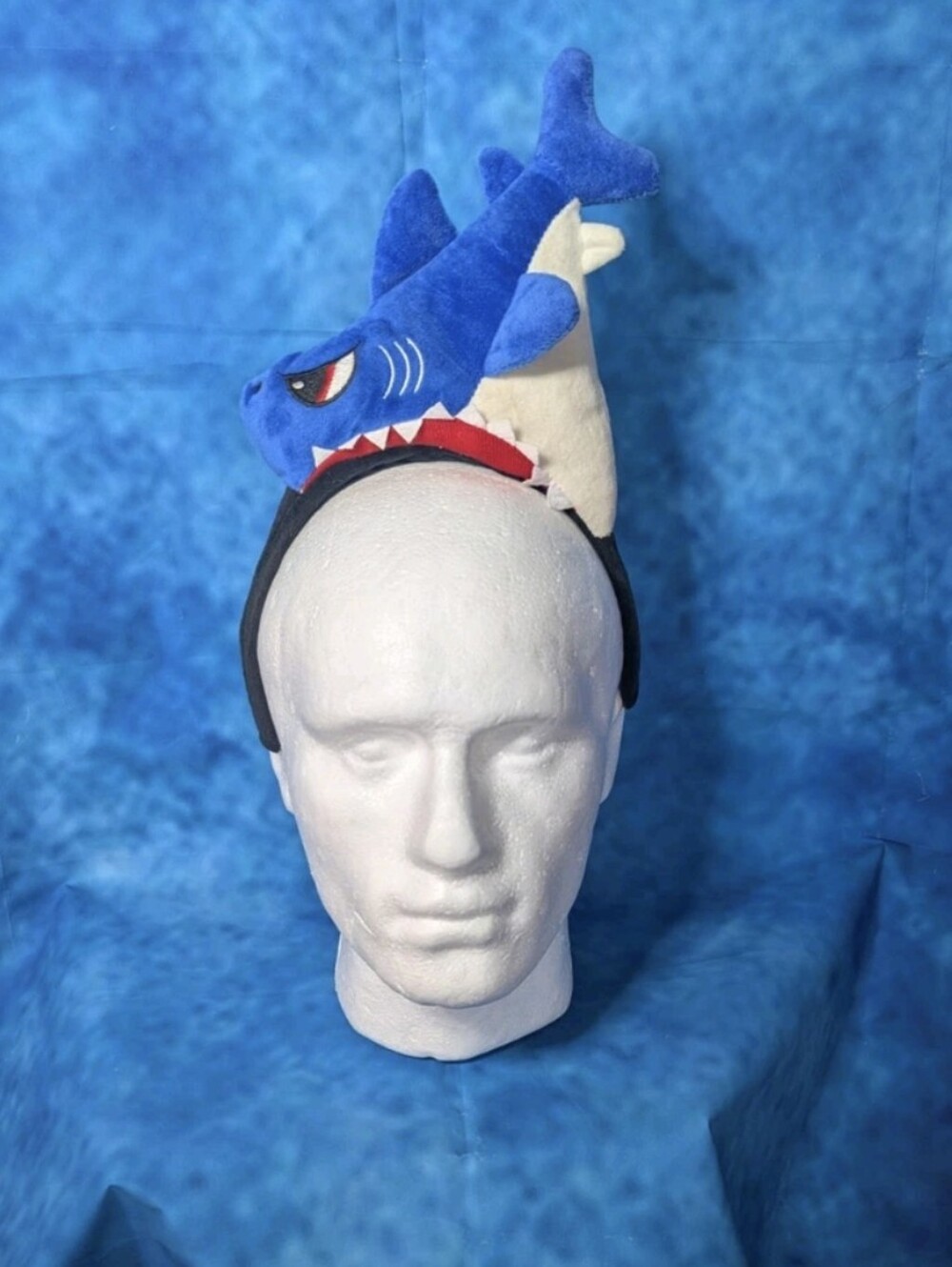 Shark Plush Headband Festive Funny Blue OSFM Open Box